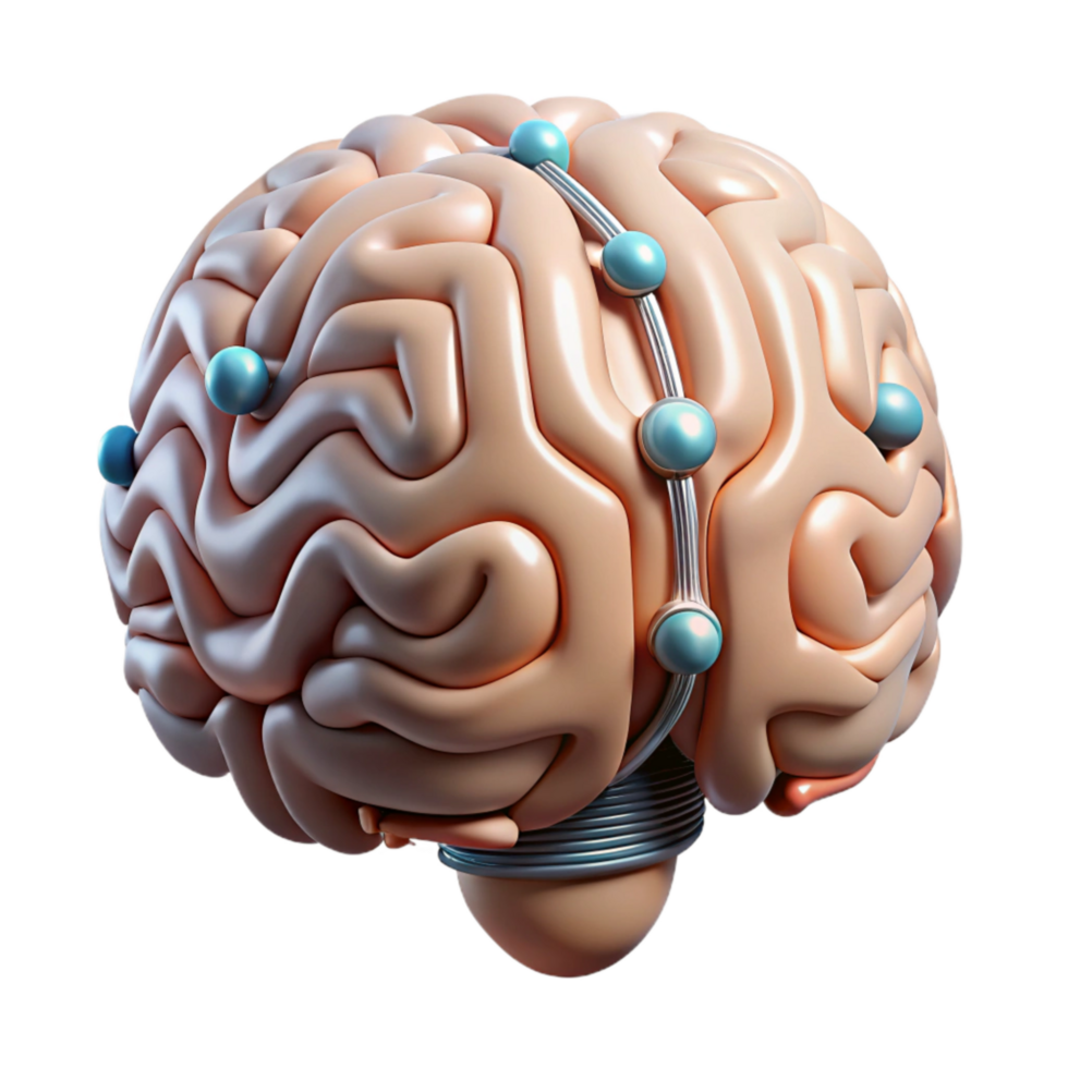 serene abstract Bio Cybernetic Brain Data Processing Isolated professional png