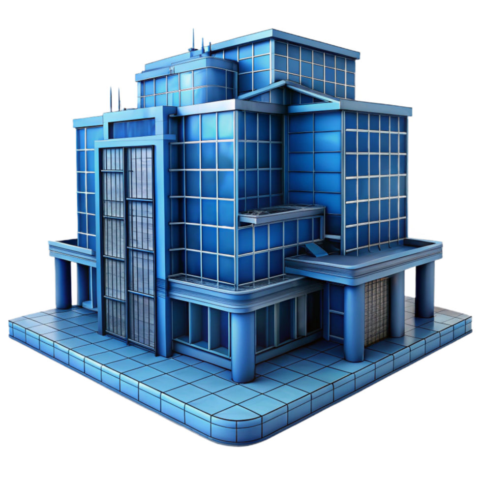 serene classic Bio Cybernetic Building Blueprint View Cutout professional png