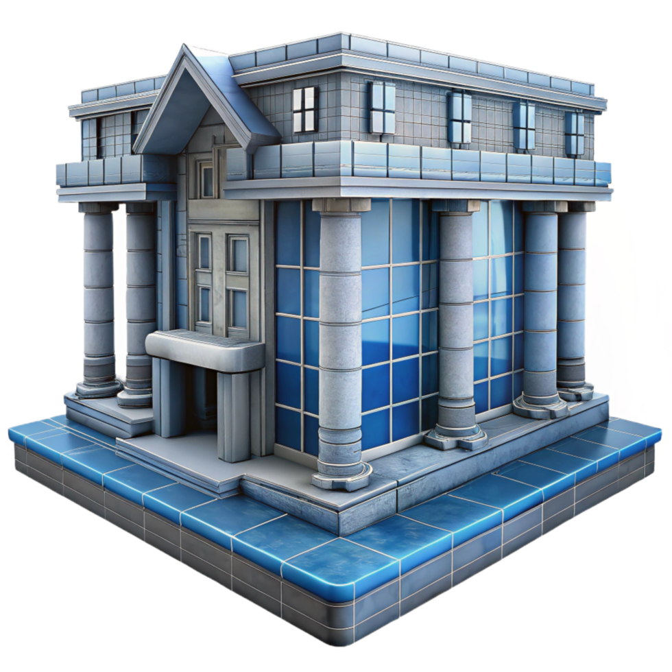 elegant rustic Bio Cybernetic Building Blueprint View Cutout 4K png