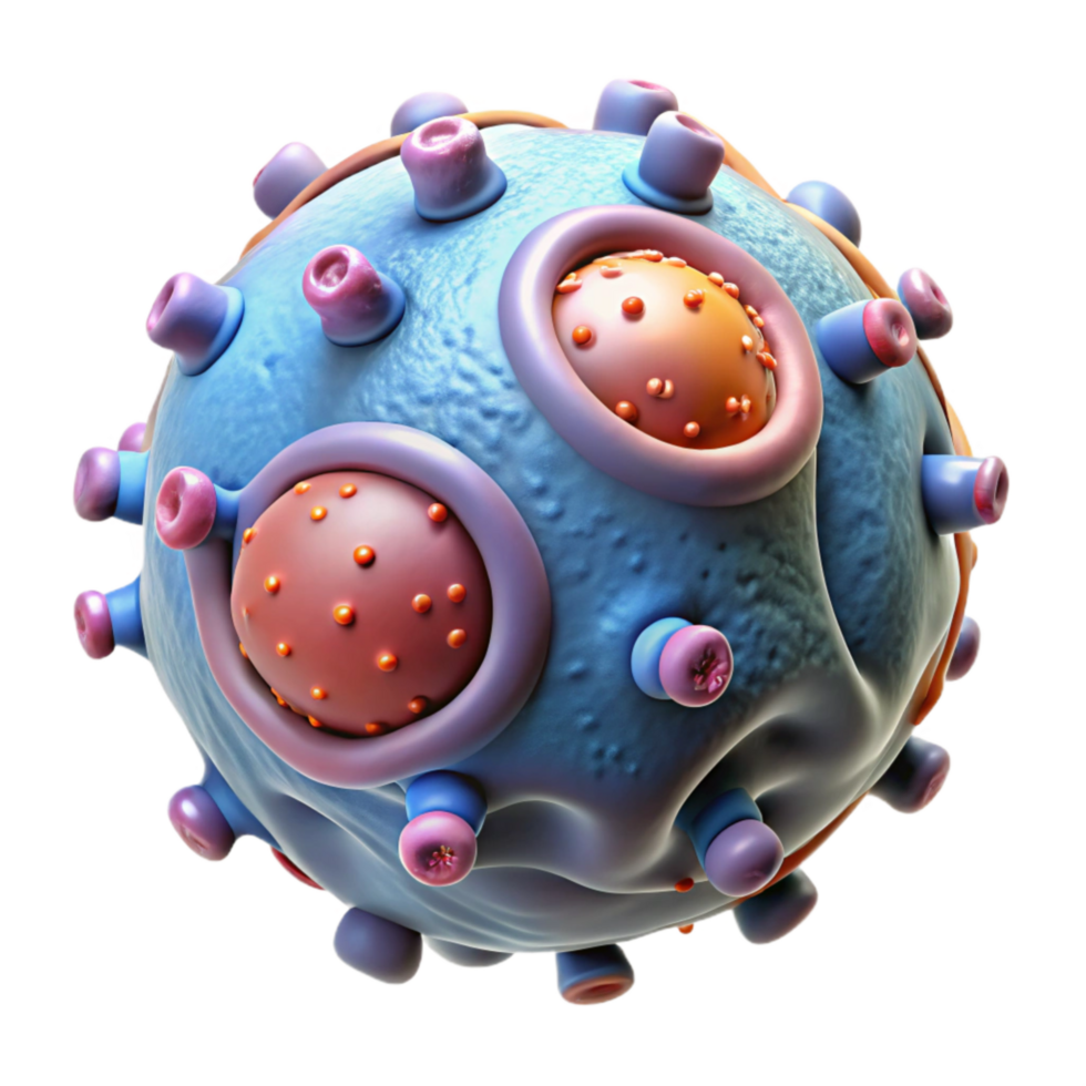 dramatic creative Bio Cybernetic Cell Microscopic View Isolated genuine png