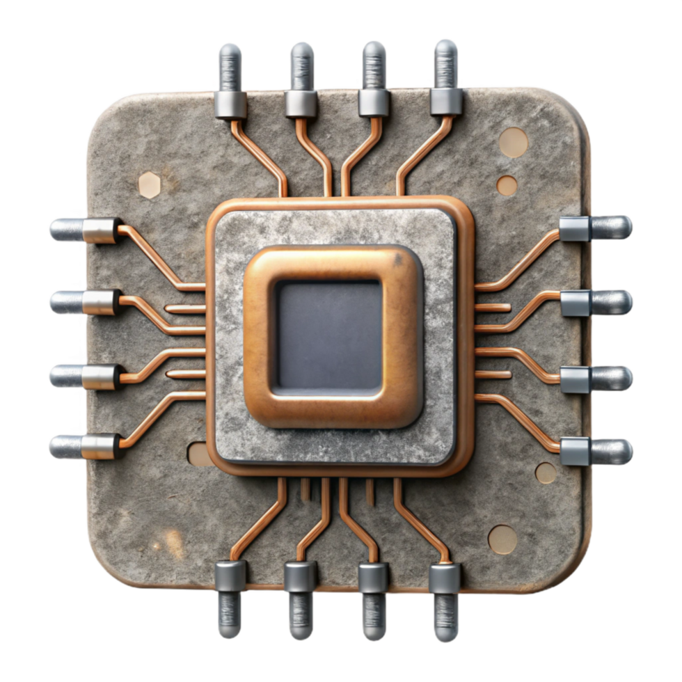 stunning traditional Bio Cybernetic Circuit Board Top View Cutout 4K png