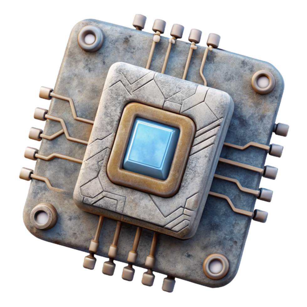 extraordinary vintage Bio Cybernetic Circuit Board Top View Cutout exclusive png