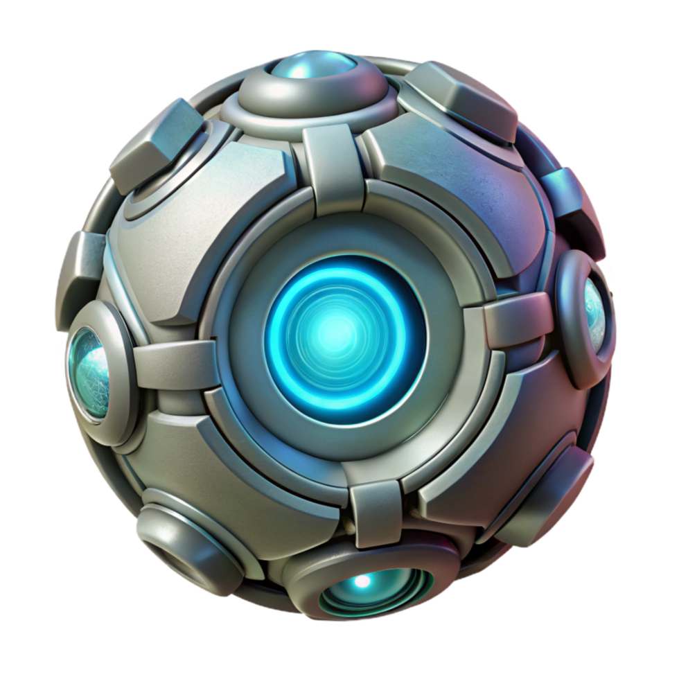 vibrant abstract Bio Cybernetic Energy Core Glowing Cutout high resolution png