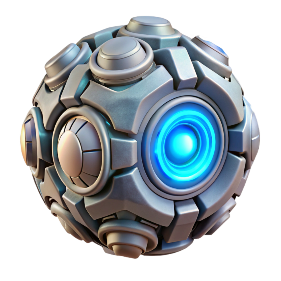 dramatic classic Bio Cybernetic Energy Core Glowing Cutout high resolution png