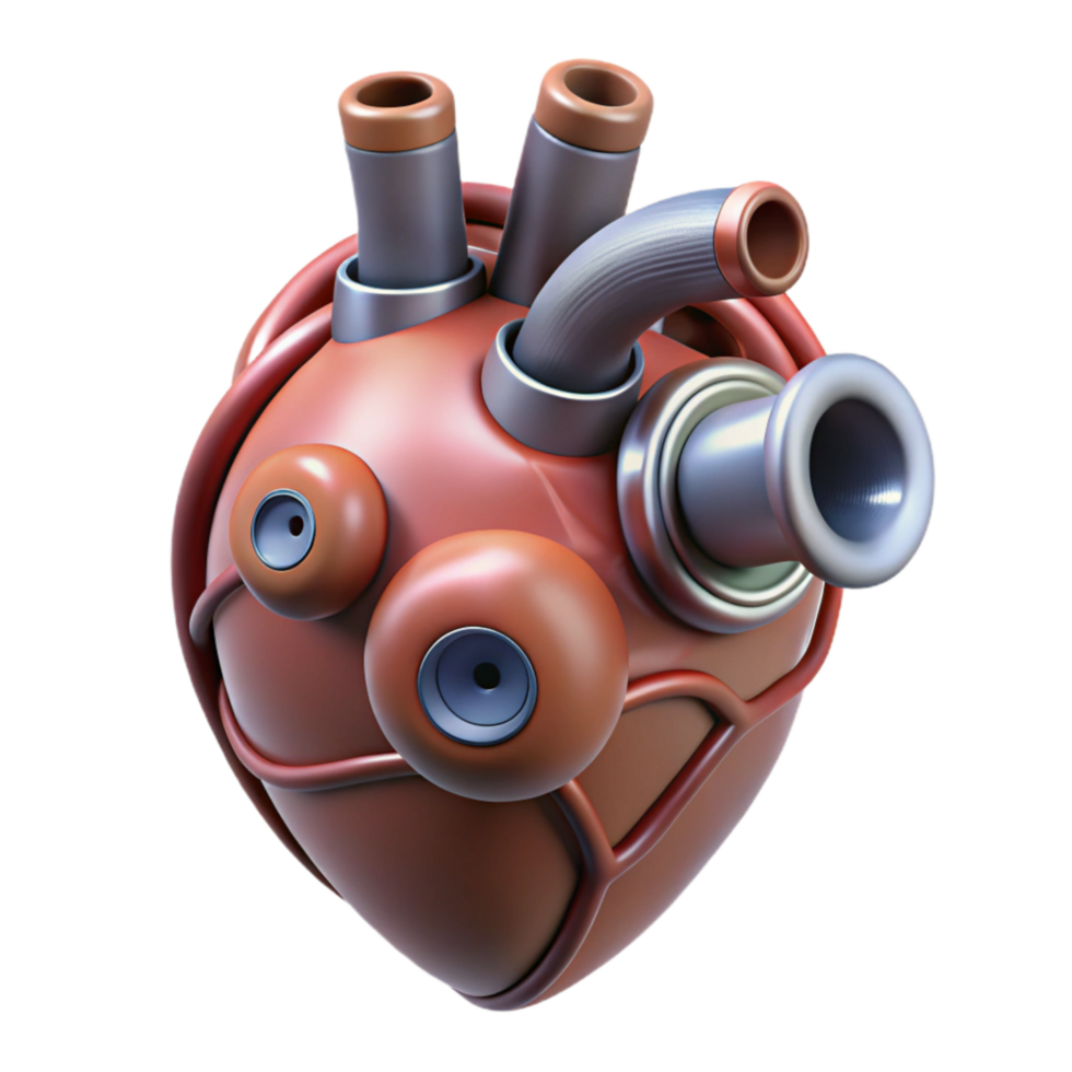 vibrant artistic Bio Cybernetic Heart Artificial Valves Cutout 4K png