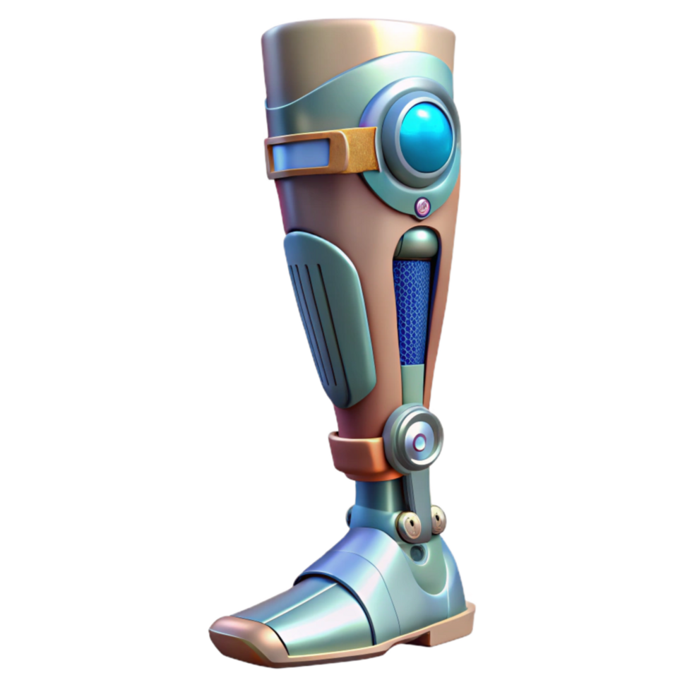 beautiful minimalist Bio Cybernetic Leg Augmented Mobility Cutout high resolution png