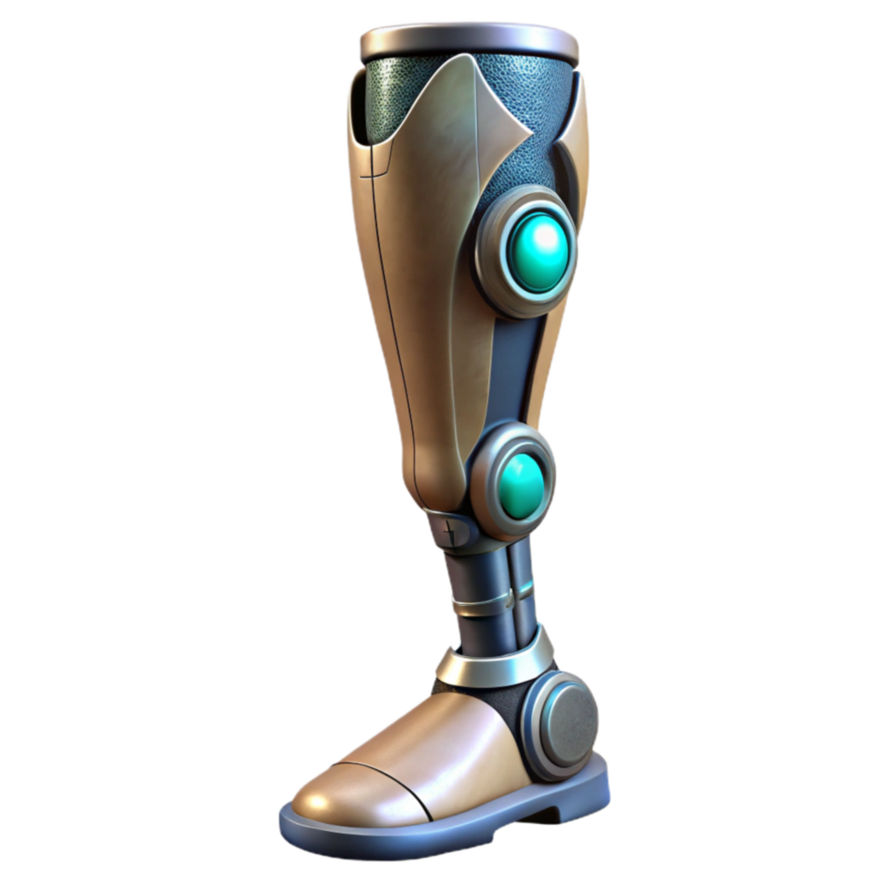 wonderful rustic Bio Cybernetic Leg Dark Background Isolated authentic png