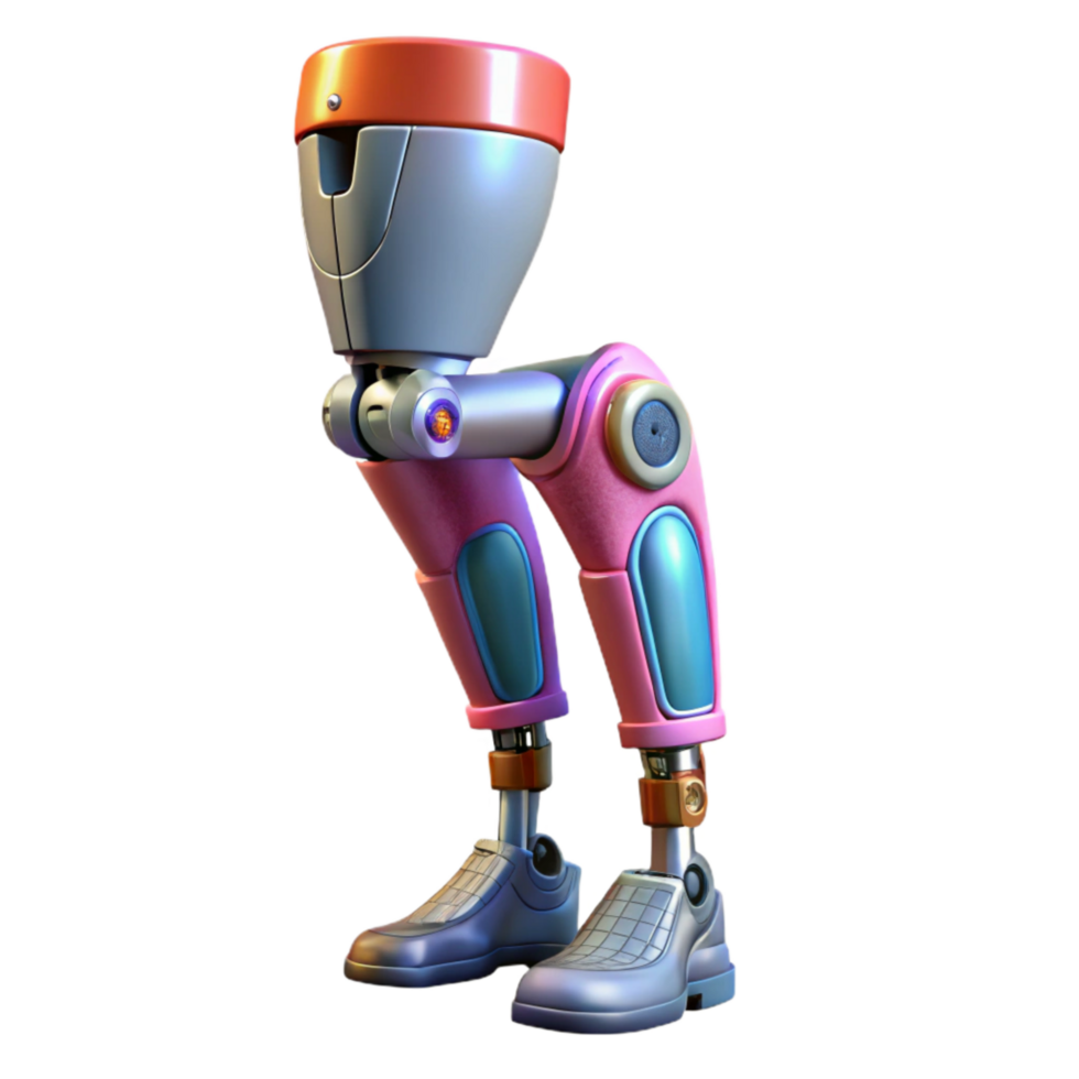 wonderful modern Bio Cybernetic Leg Enhanced Strength Transparent Background detailed png