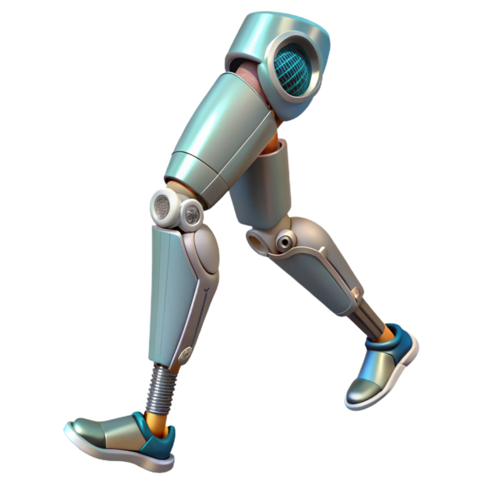impressive rustic Bio Cybernetic Leg Walking Motion Transparent Background professional png