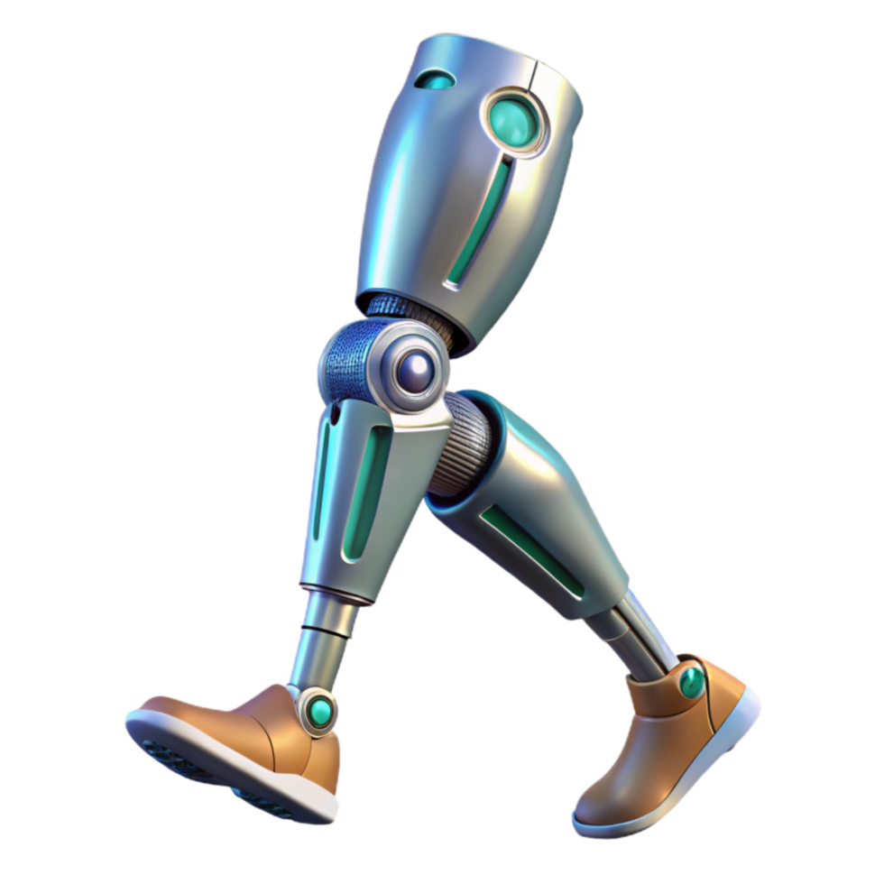 stunning modern Bio Cybernetic Leg Walking Motion Transparent Background high quality png