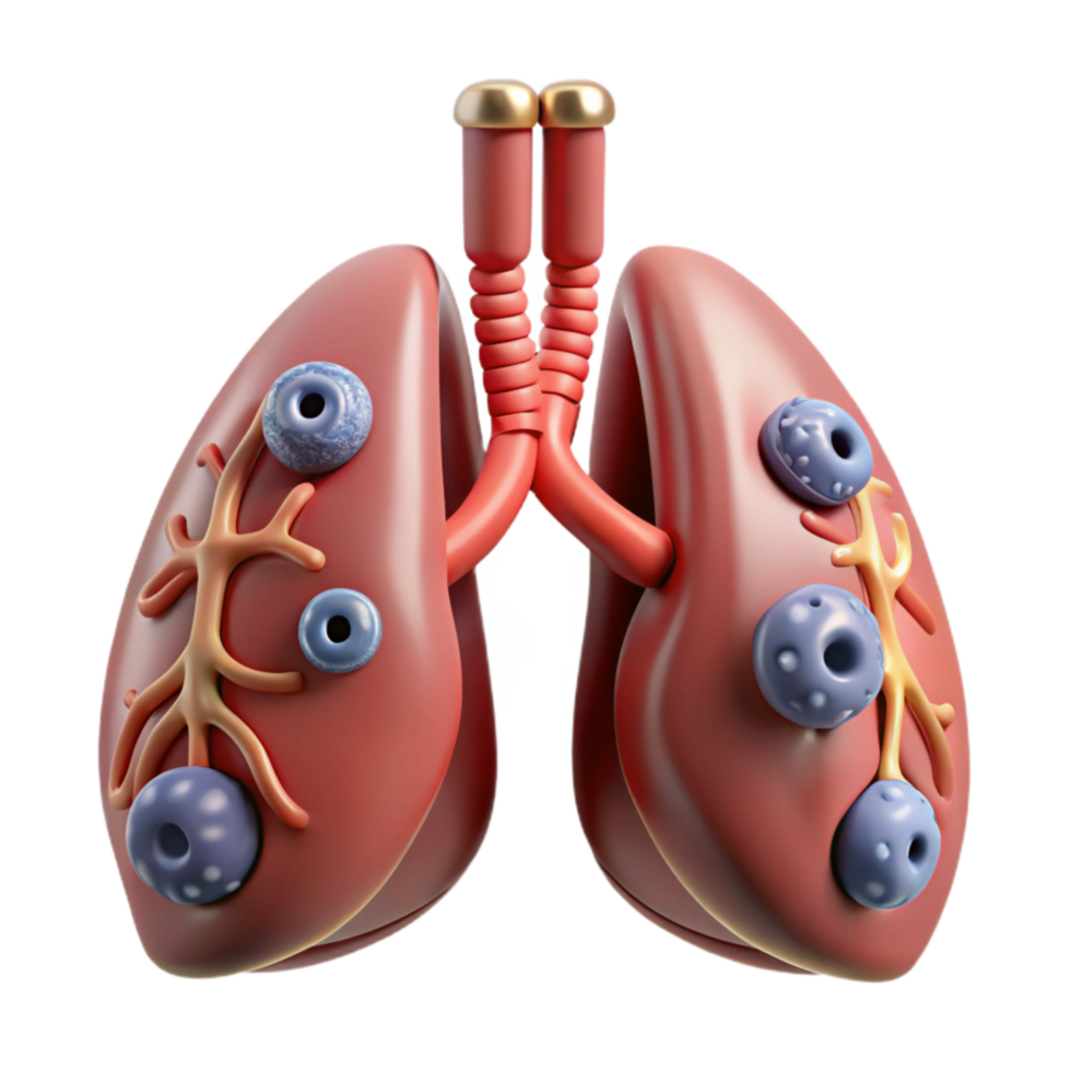stunning artistic Bio Cybernetic Lung Bronchial Tubes Isolated high quality png