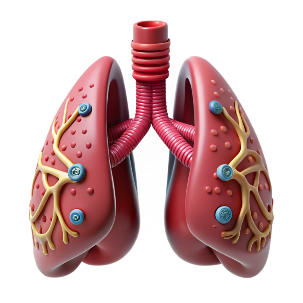 beautiful classic Bio Cybernetic Lung Bronchial Tubes Isolated original png