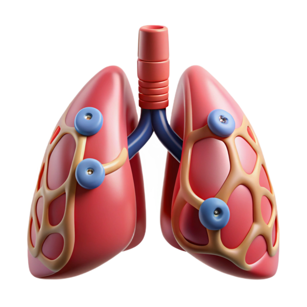elegant modern Bio Cybernetic Lung Respiratory System Transparent Background detailed png