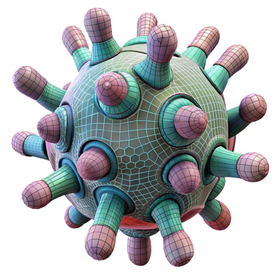 wonderful modern Bio Cybernetic Organism Wireframe Model Transparent Background genuine png