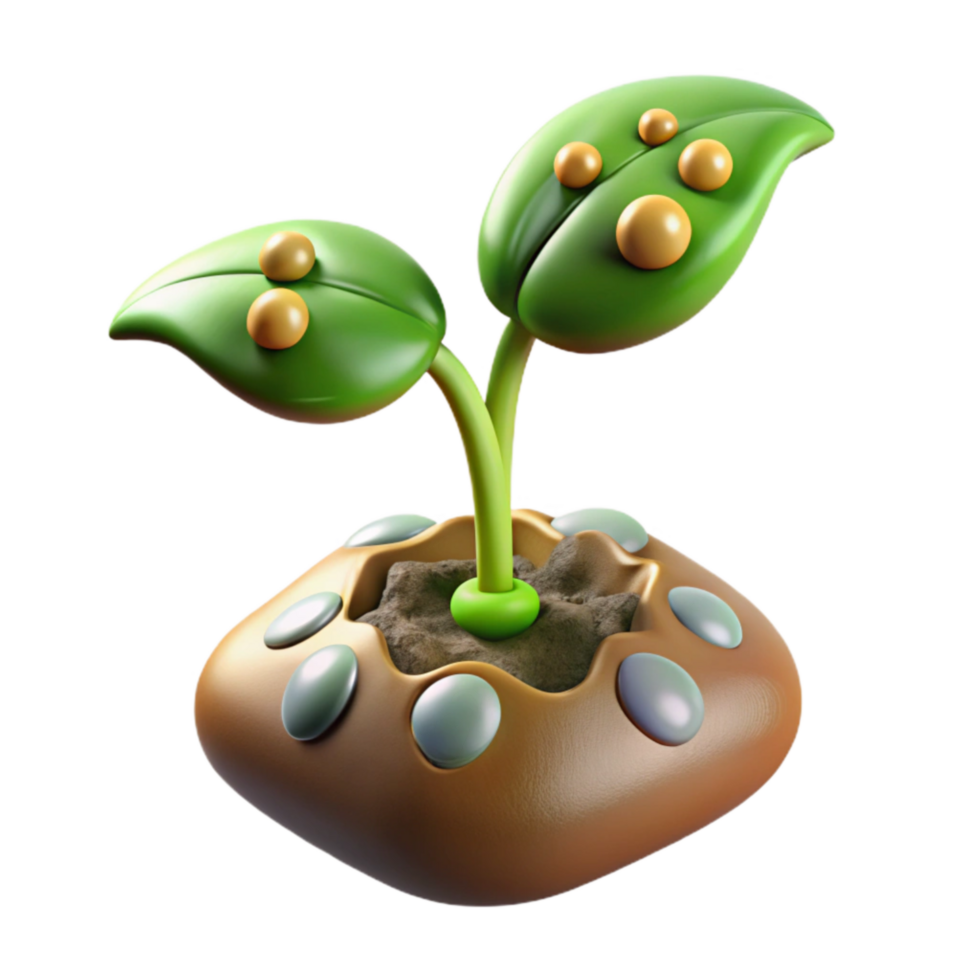 elegant traditional Bio Cybernetic Seed Germinating Sequence Transparent Background high resolution png