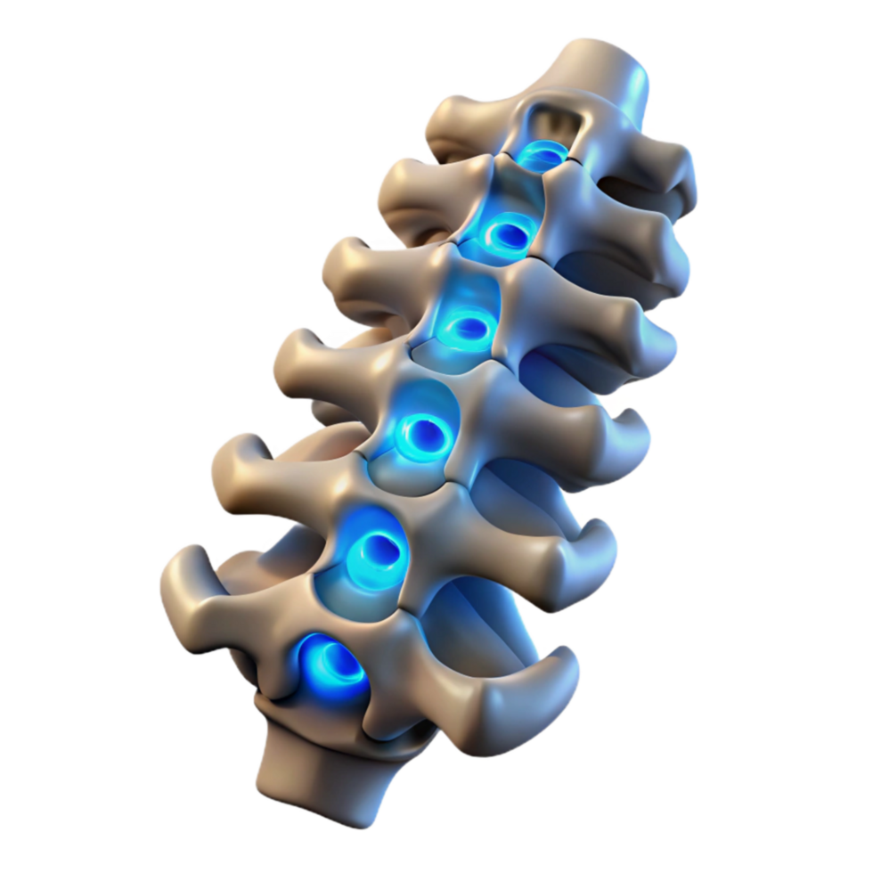 vibrant contemporary Bio Cybernetic Spine Backlit Isolated Element professional png