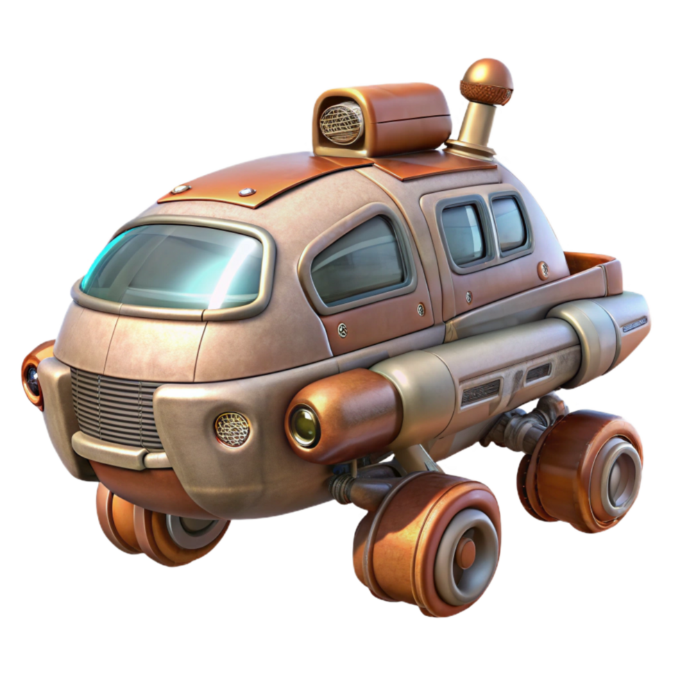 beautiful contemporary Bio Cybernetic Vehicle Hovering Position Isolated professional png