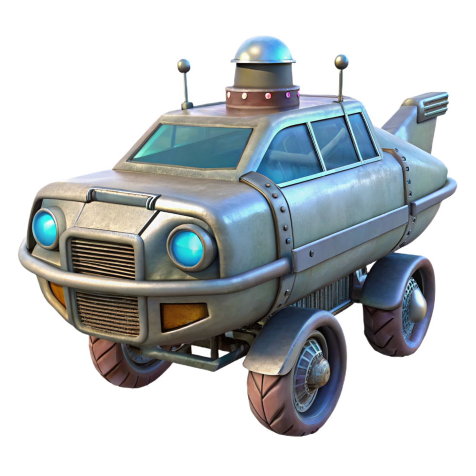 elegant rustic Bio Cybernetic Vehicle Hovering Position Isolated high quality png