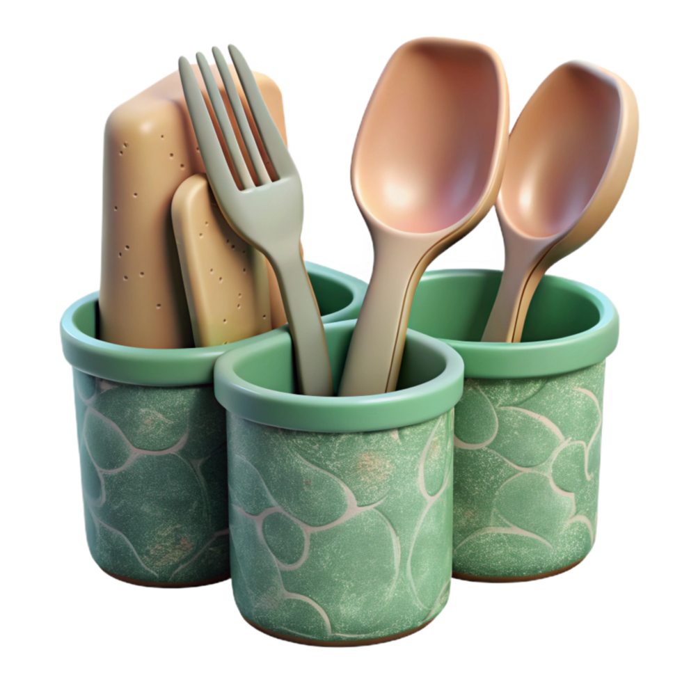 elegant traditional Biodegradable Cutlery Set with Smooth Finish Isolated premium png
