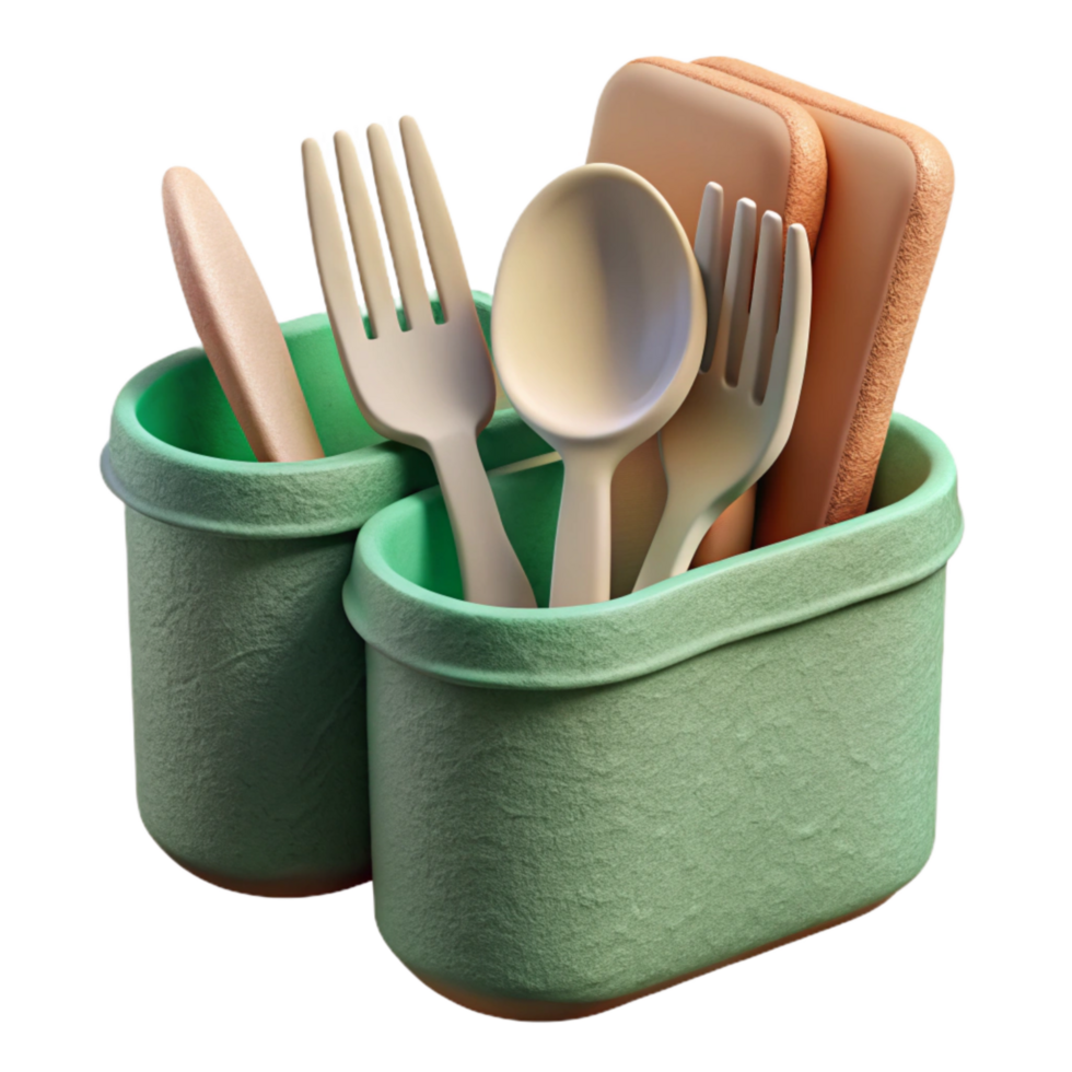 vibrant classic Biodegradable Cutlery Set with Smooth Finish Isolated exclusive png