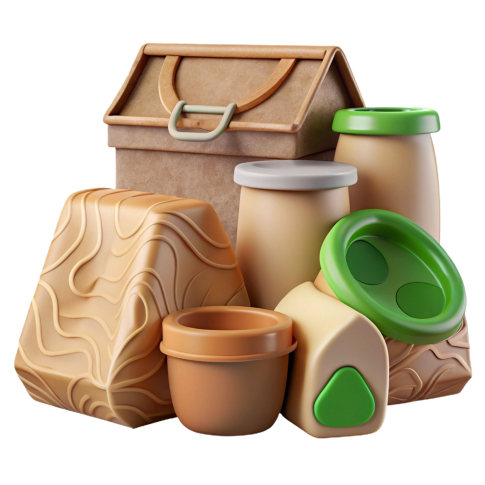 dramatic rustic Biodegradable Packaging Options Collection Transparent Background genuine png