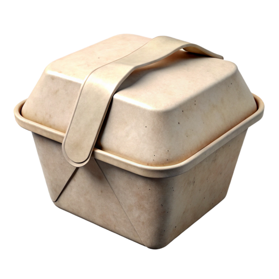beautiful rustic Biodegradable Takeout Container Flat Lay Cutout high resolution png