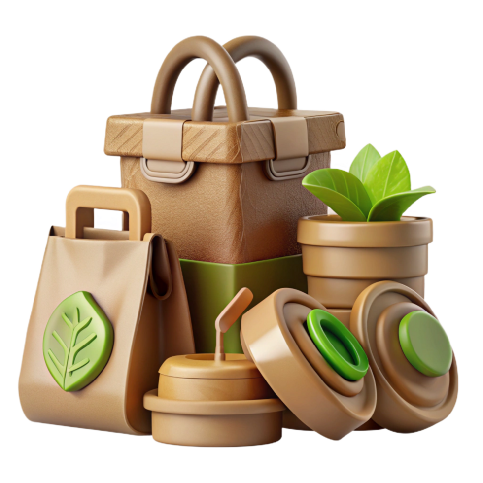 elegant creative Biodegradable Trash Bags with Compostable Material Isolated high resolution png