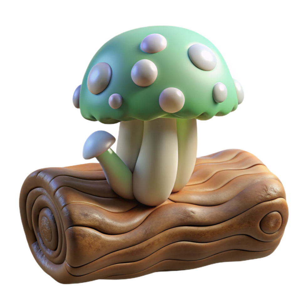 vibrant rustic Bioengineered Fungus Growing on Log Isolated high quality png