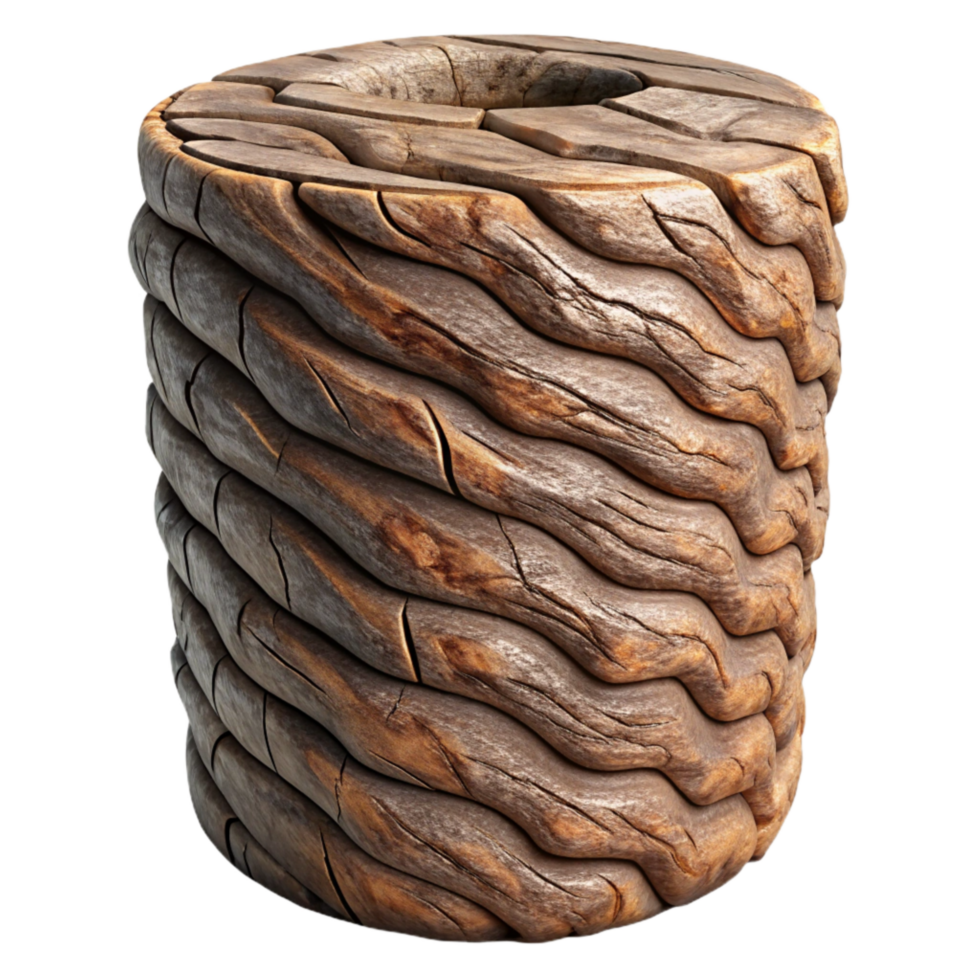 vibrant minimalist Bioengineered Tree Bark Isolated original png