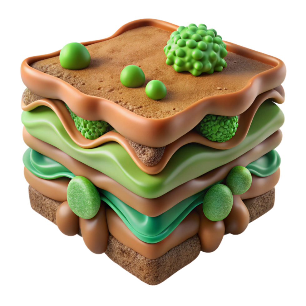 impressive minimalist Biofilm Layers Brown and Beige Texture Isolated genuine png