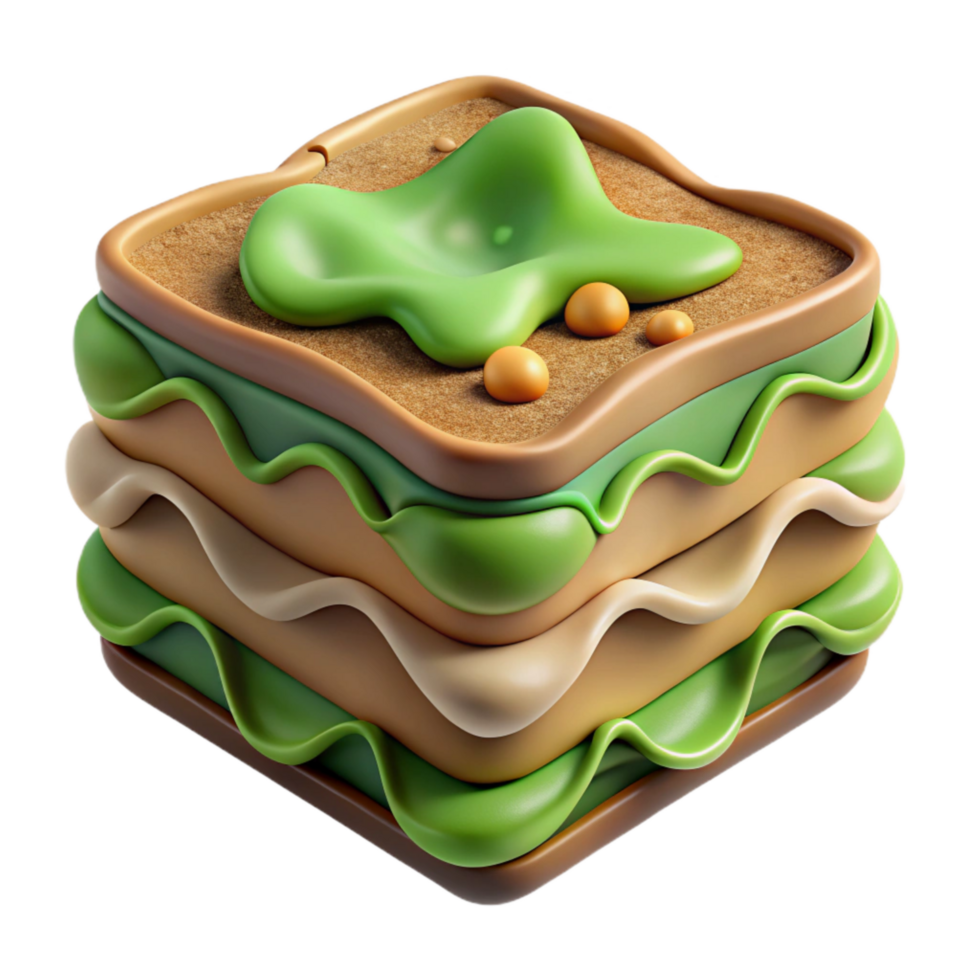 beautiful traditional Biofilm Layers Brown and Beige Texture Isolated authentic png