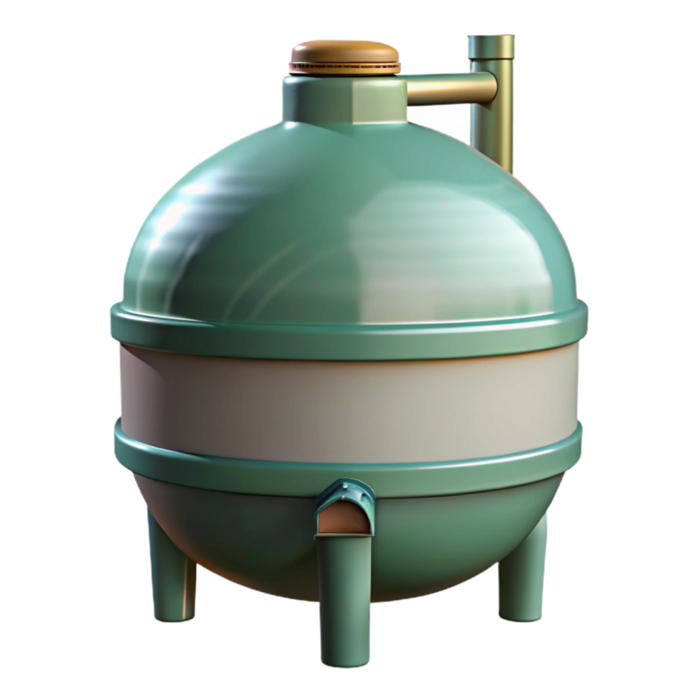 dramatic traditional Biogas Digester Diagram Simple Line Art Transparent Background 4K png