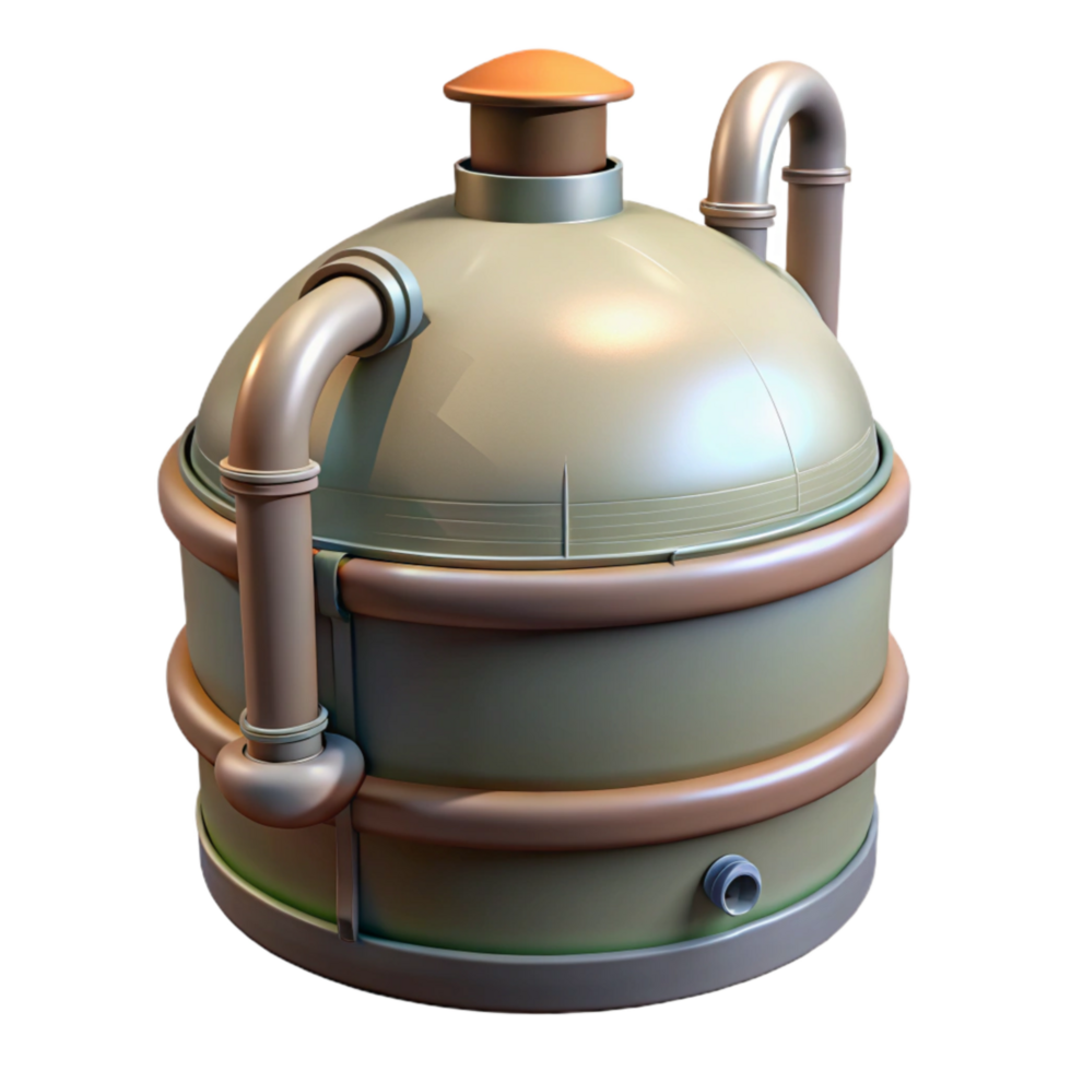 stunning modern Biogas Digester Diagram Simple Line Art Transparent Background high quality png