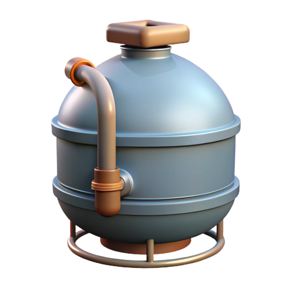 impressive vintage Biogas Digester Diagram Simple Line Art Transparent Background 4K png