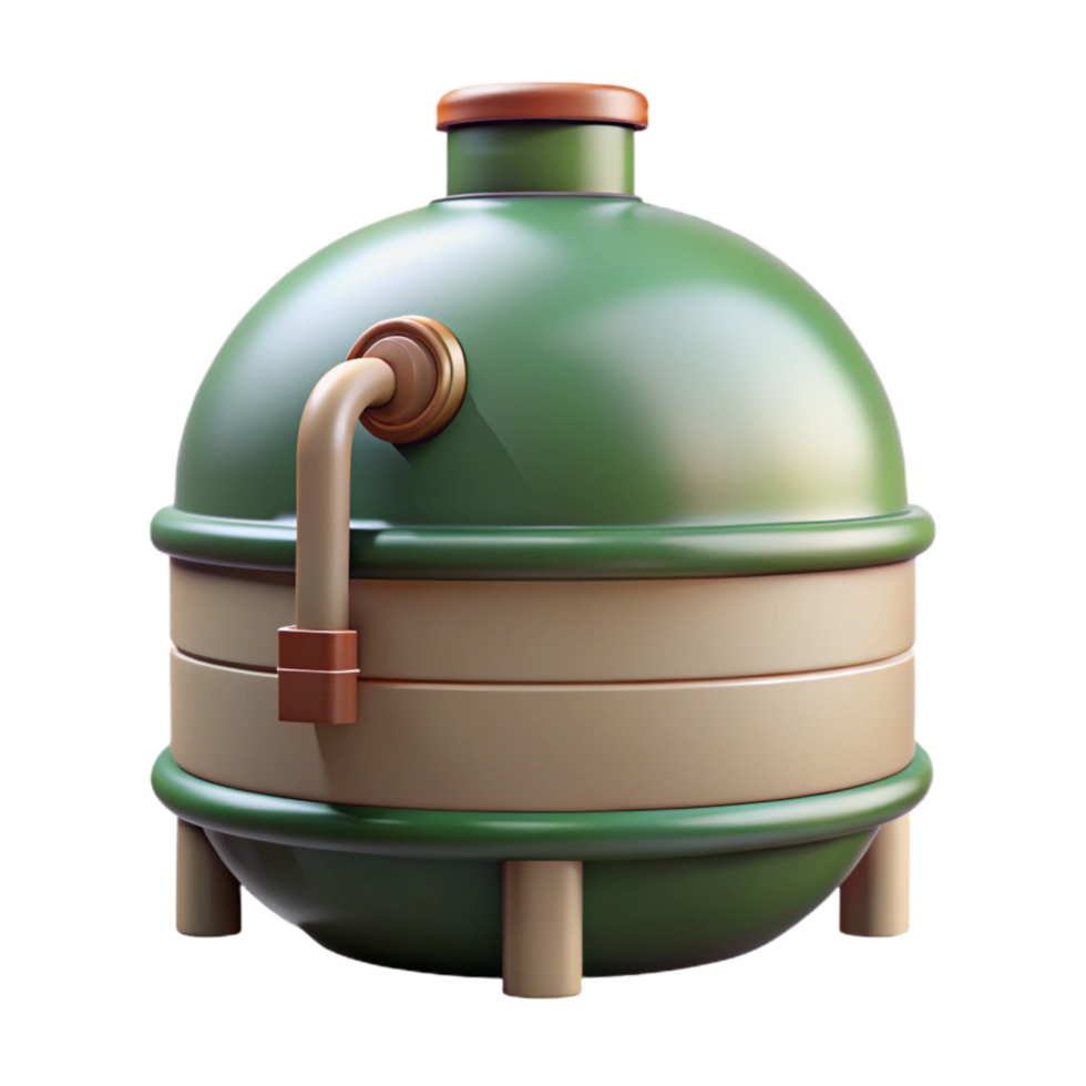 serene creative Biogas Digester Diagram Simple Line Art Transparent Background high resolution png