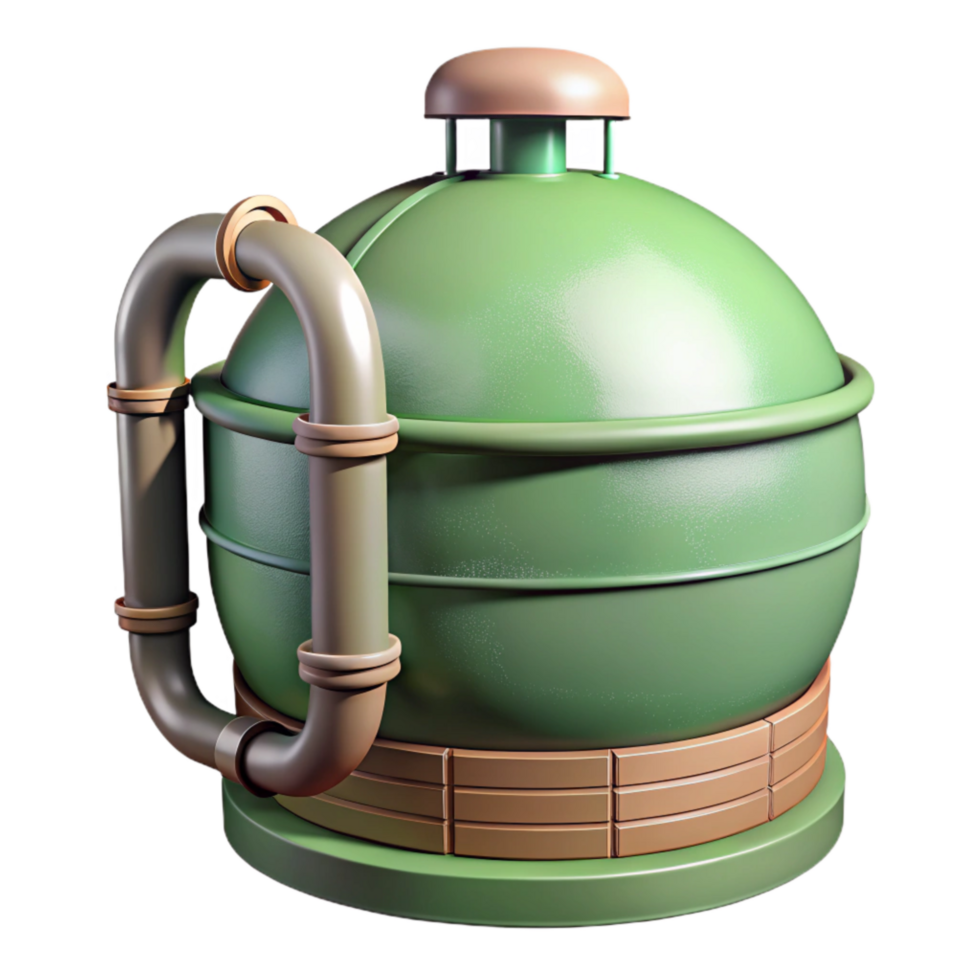 impressive abstract Biogas Digester Diagram Simple Line Art Transparent Background detailed png