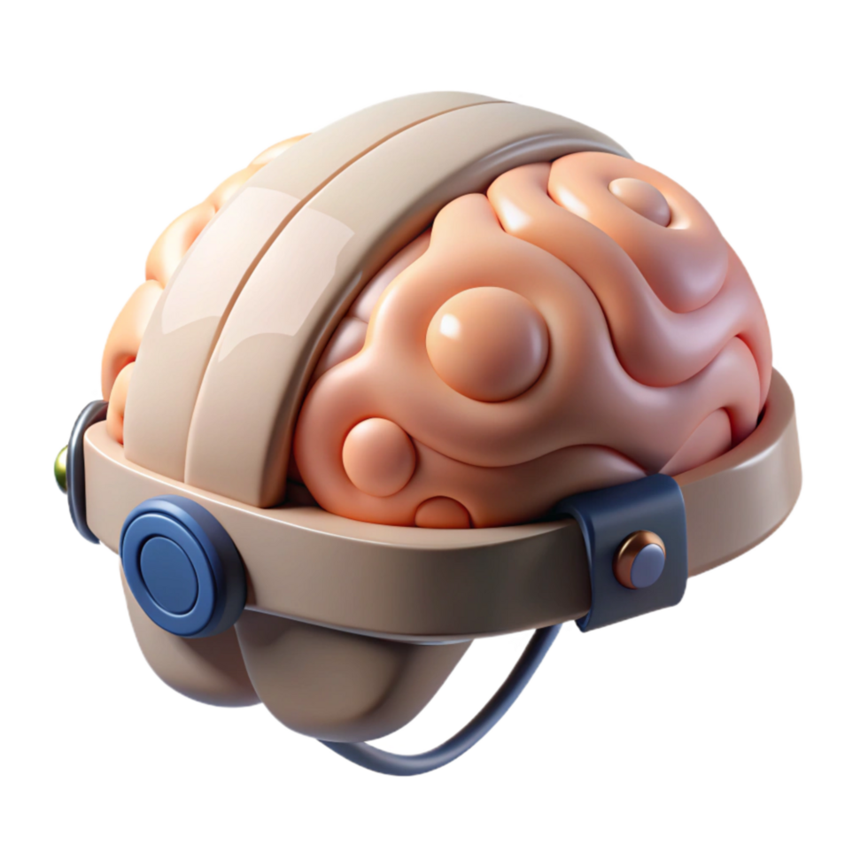 impressive minimalist Bio Integrated Brainwave Sensor Side View Transparent Background high quality png