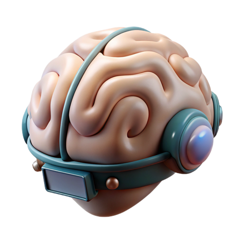 stunning artistic Bio Integrated Brainwave Sensor Side View Transparent Background authentic png