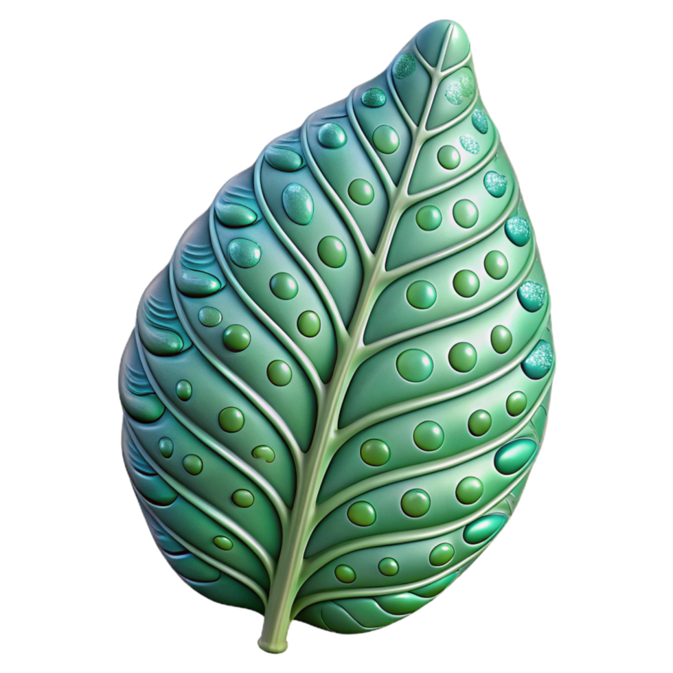 impressive creative Biomechanical Leaf Structure Isolated with Cellular Detail original png