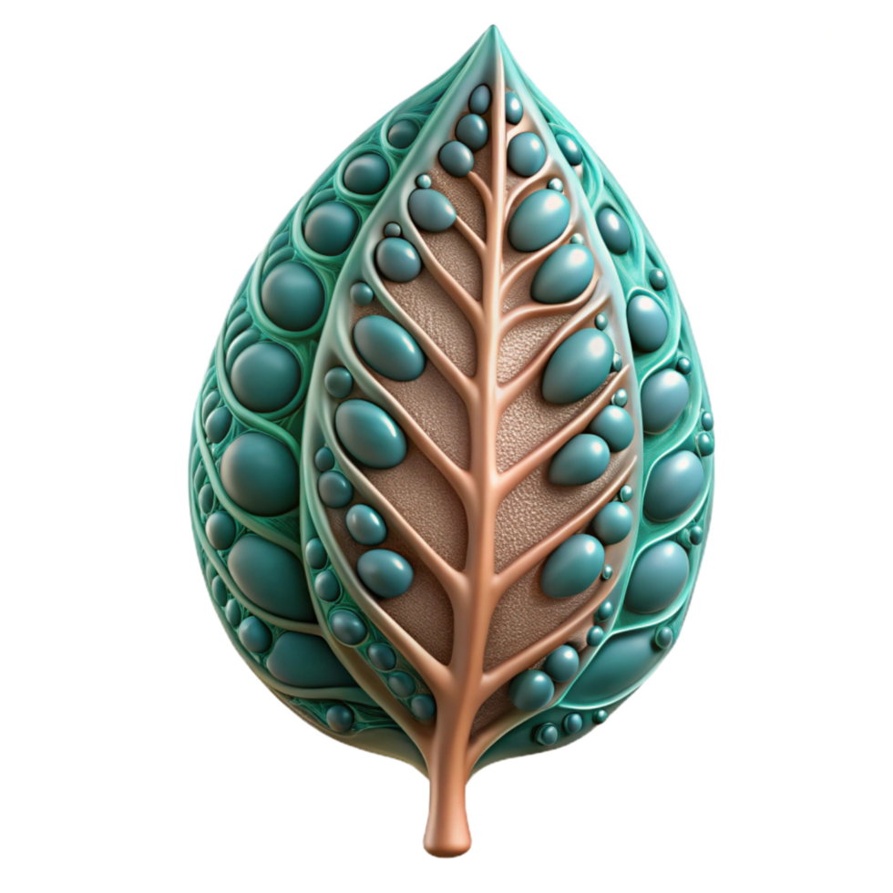 serene traditional Biomechanical Leaf Structure Isolated with Cellular Detail authentic png