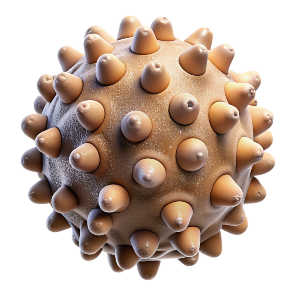 vibrant contemporary Biomechanical Pollen Particle Isolated with Microscopic Detail 4K png
