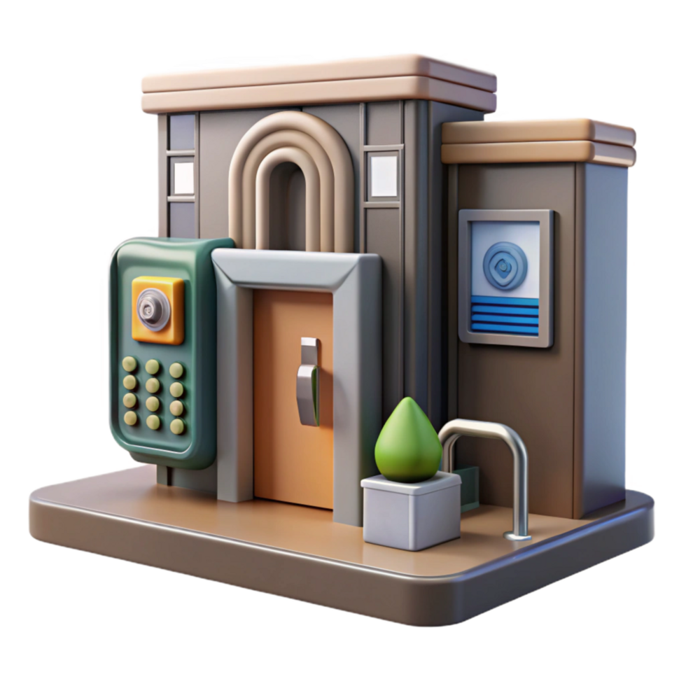 serene abstract Biometric Access Control System Diagram Cutout exclusive png