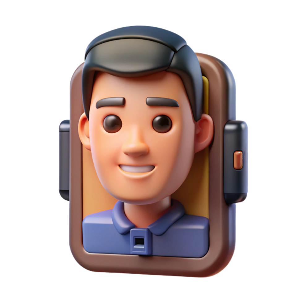 magnificent vintage Biometric Facial Recognition Scanner Front View Transparent Background exclusive png
