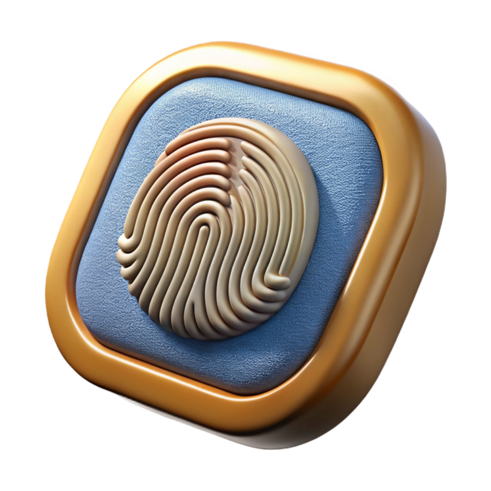 beautiful contemporary Biometric Fingerprint Sensor Patch Isolated Cutout high resolution png
