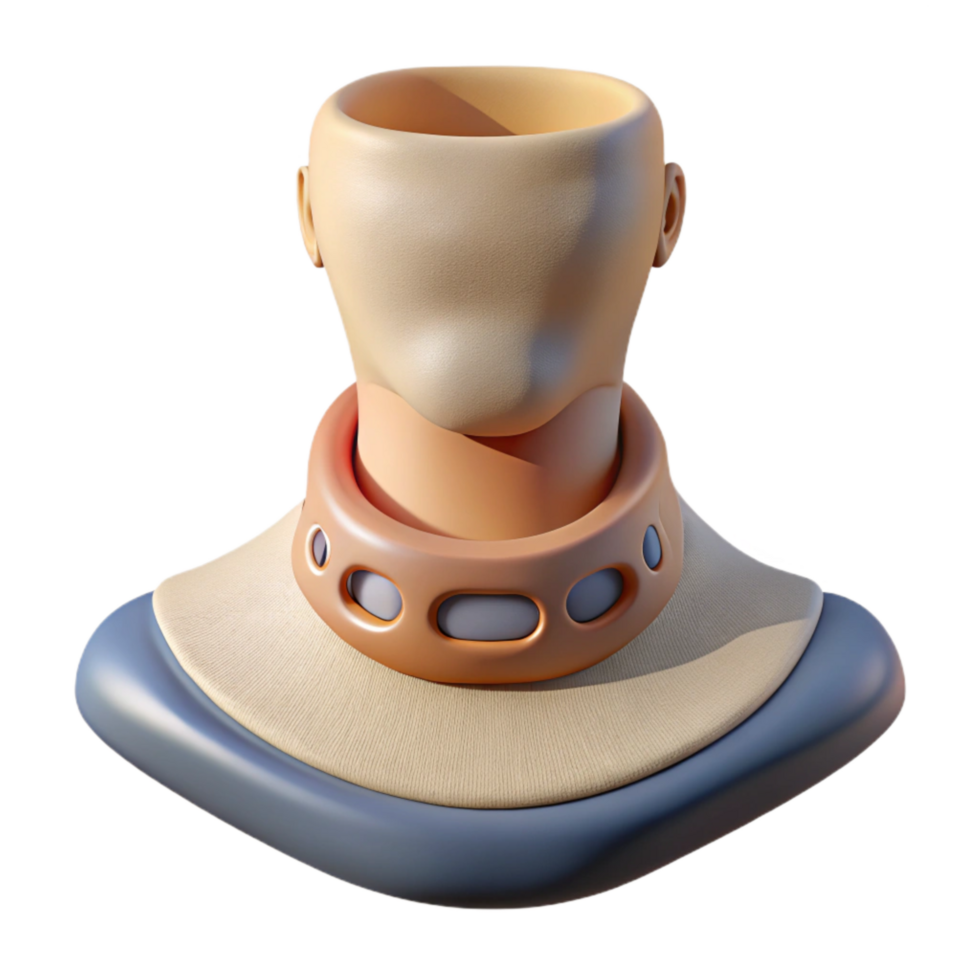 elegant modern Biometric Neck Implant Front View Cutout Transparent Background high resolution png