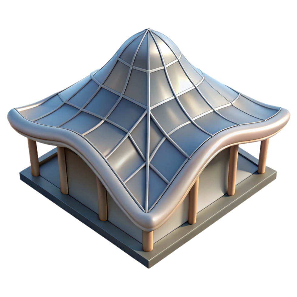 stunning classic Biomorphic Building Roof Design Transparent Background premium png