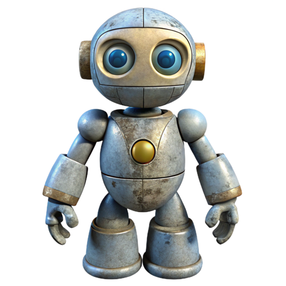 serene creative Biomorphic Robot Design Front View Isolated professional png