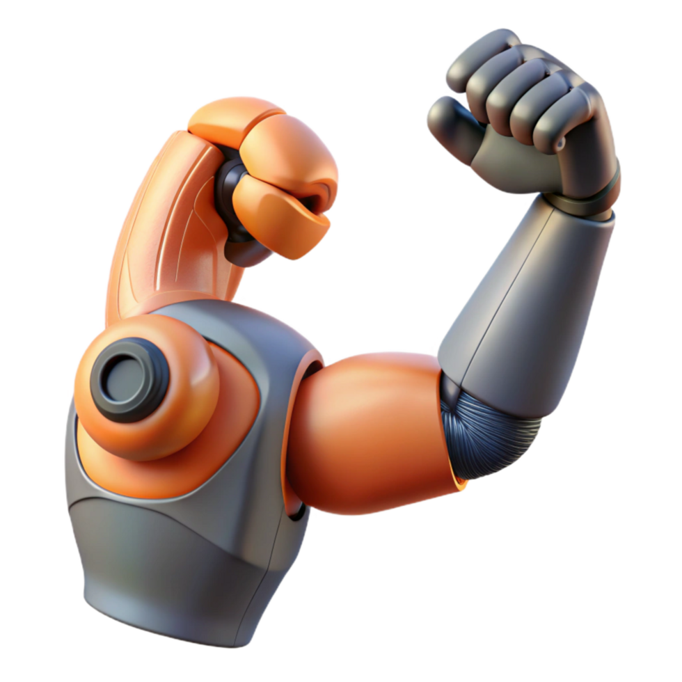 extraordinary rustic Bionic Arm Flexed Bicep Visible Isolated Element exclusive png