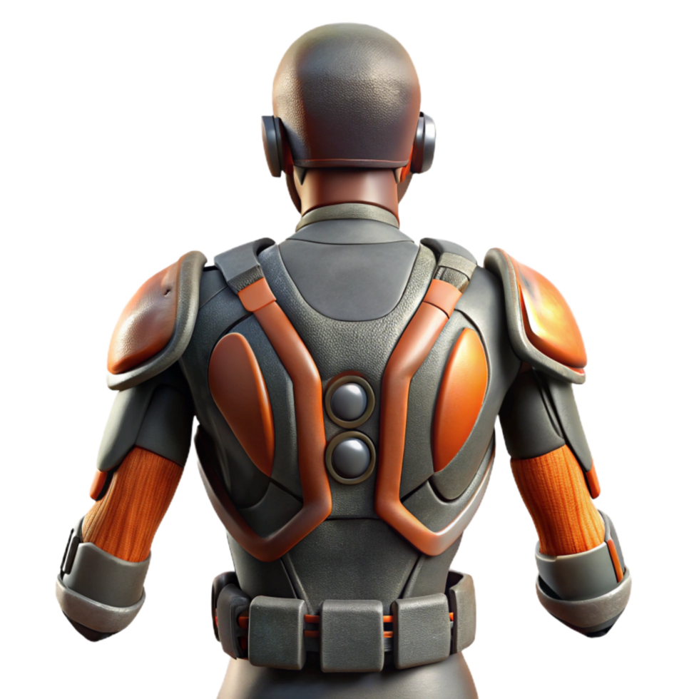 elegant traditional Bionic Exoskeleton Back View Isolated high resolution png