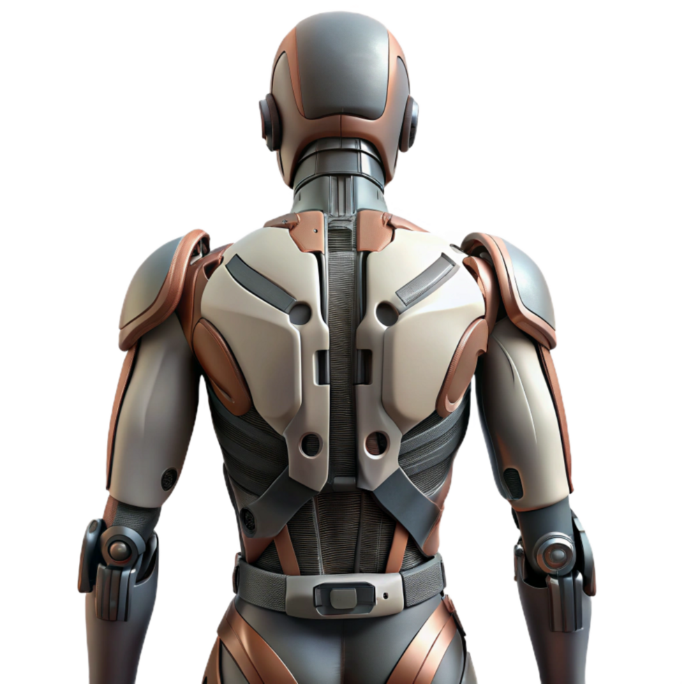 elegant minimalist Bionic Exoskeleton Back View Isolated genuine png